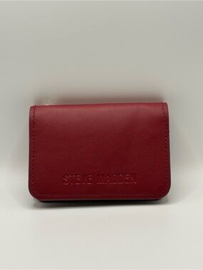 Steve Madden Red Leather Card Holder